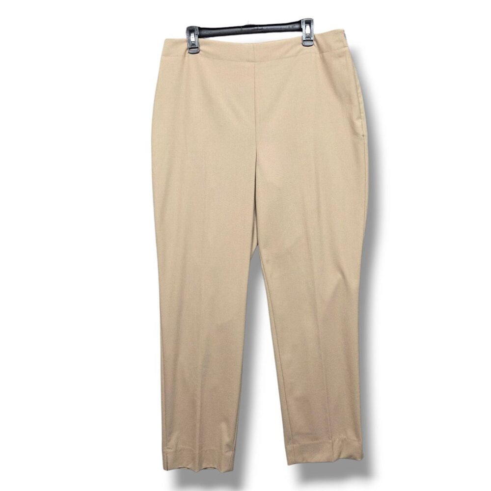 Talbots Hollywood Trouser Womens 14 Beige Straight High Rise